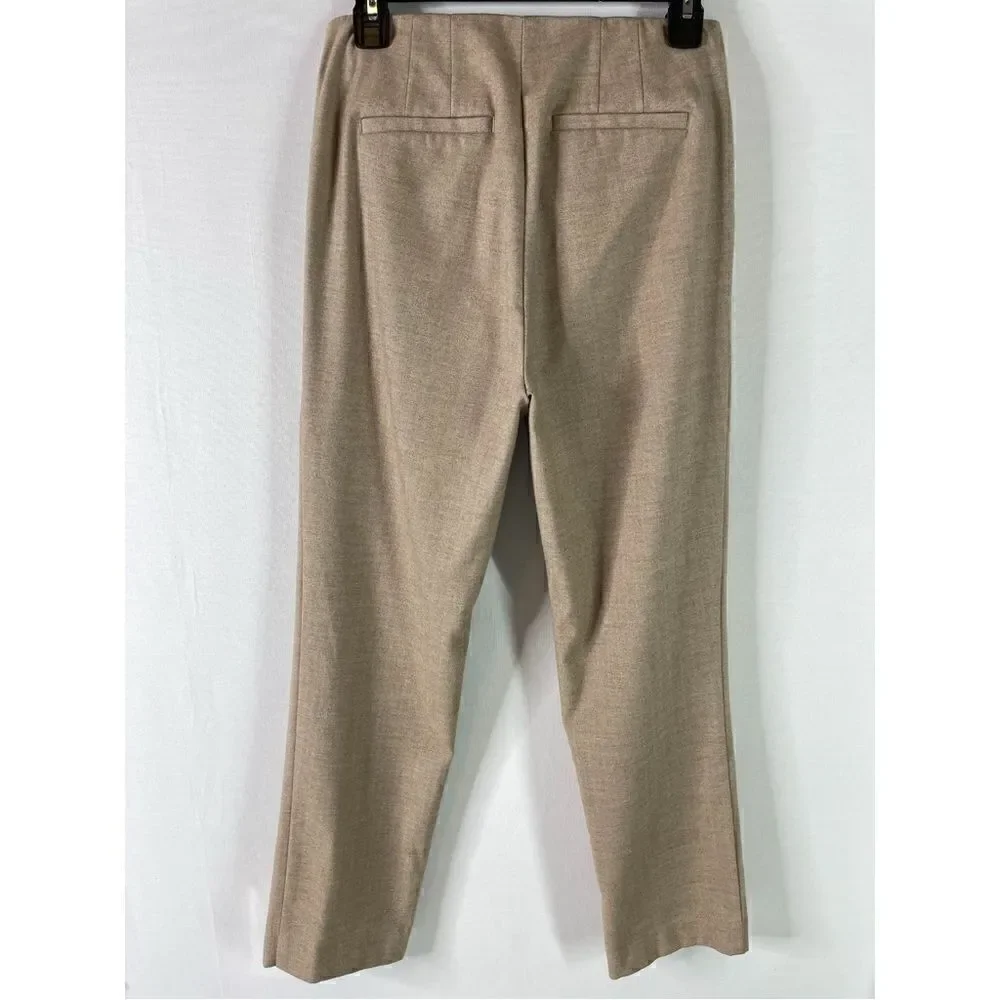 LOFT Herringbone High Waist Slim Pants (Oatmeal Melange) - 0